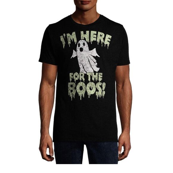 Way to Celebrate Men's Halloween "For The Boos" Graphic Tee T-shirt Gray XL NWT - Picture 1 of 6